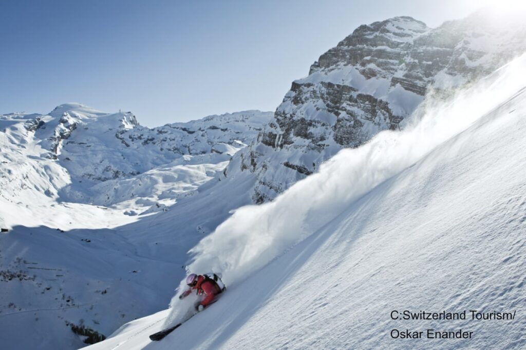 Engelberg powder skiing