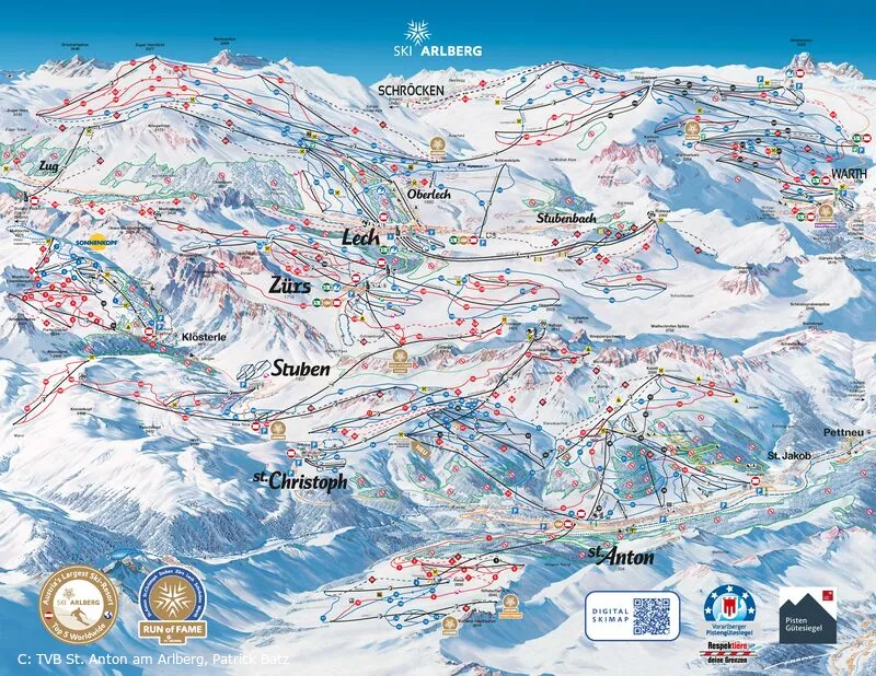 Map of St. Anton ski area