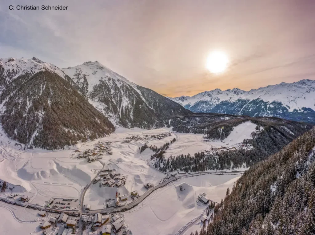 View of the Solden resort valley