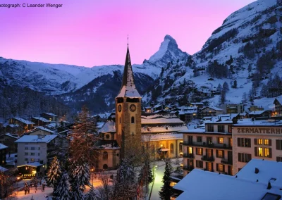 Sun setting on Zermatt