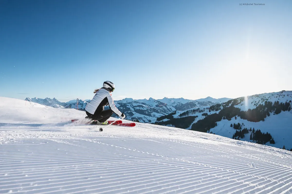 Skier on the slopes of Kitzbuhel