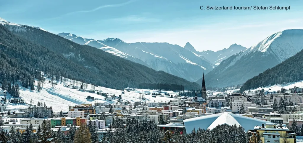 Davos Ski village in winter