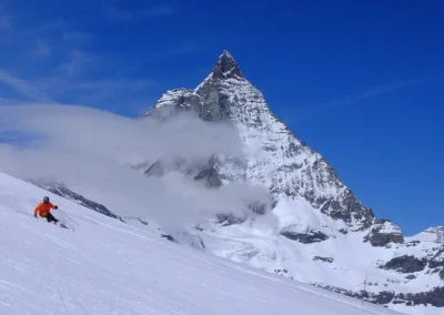 Skiing near the Matterhorn