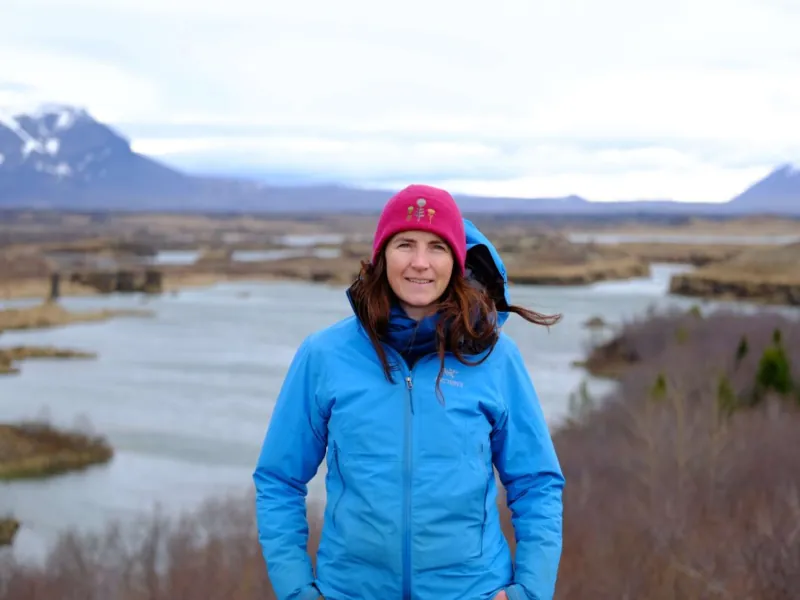 Chelsea standing in front of lake area