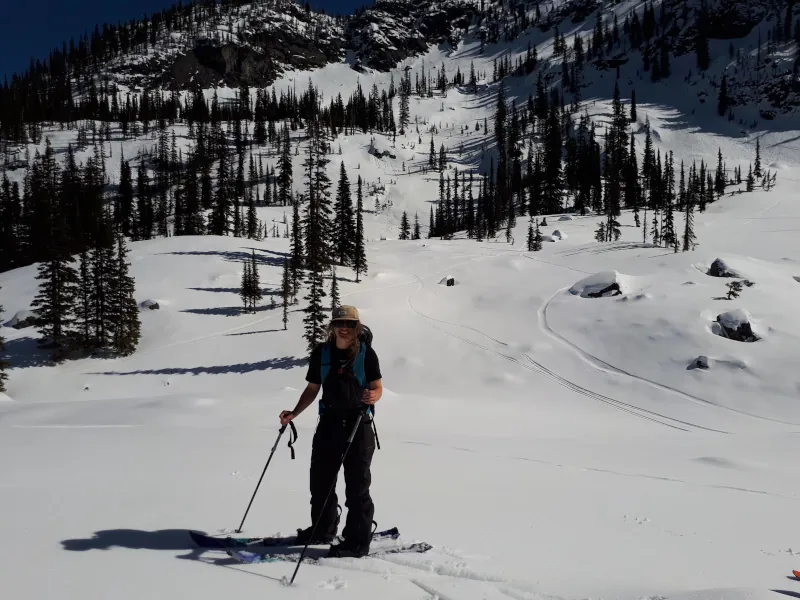 Kylee Savage, backcountry skiing