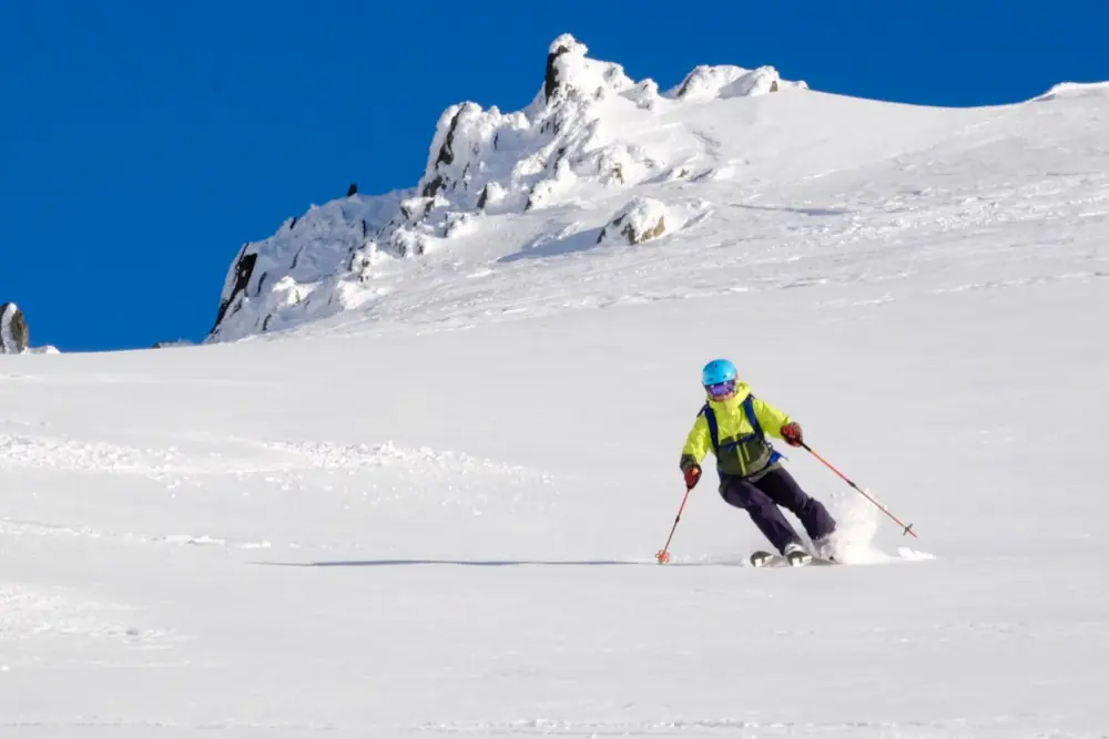 Skier on the slopes in Banff