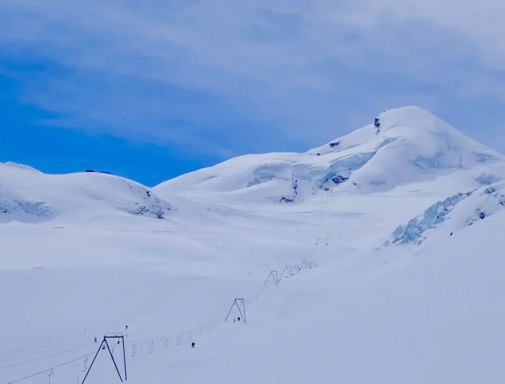 ski lift up the glacier in Saas Fee