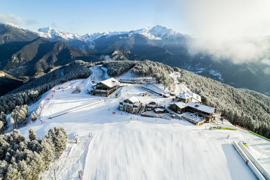 view over a ski resort in Andorra