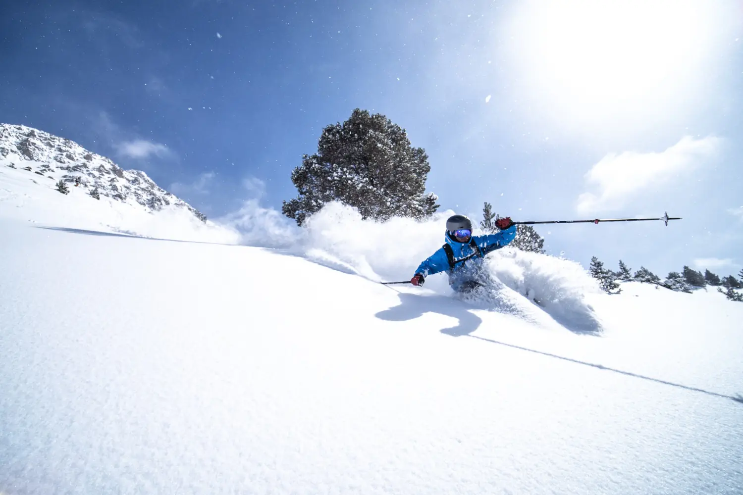 Andorra2 skier in deep powder in Andorra