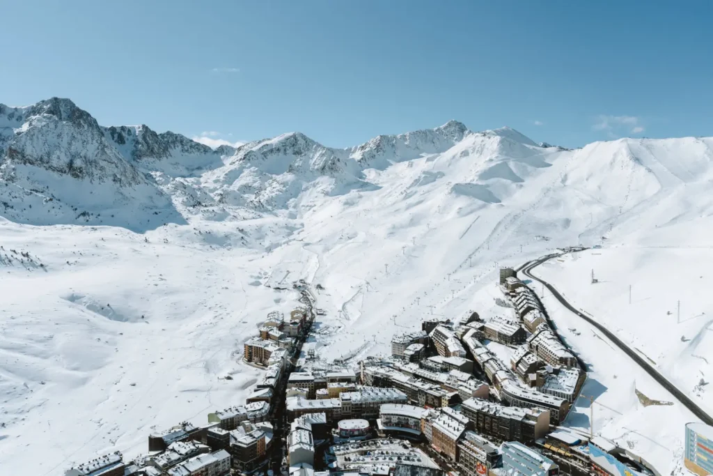 view over Andorran ski resort