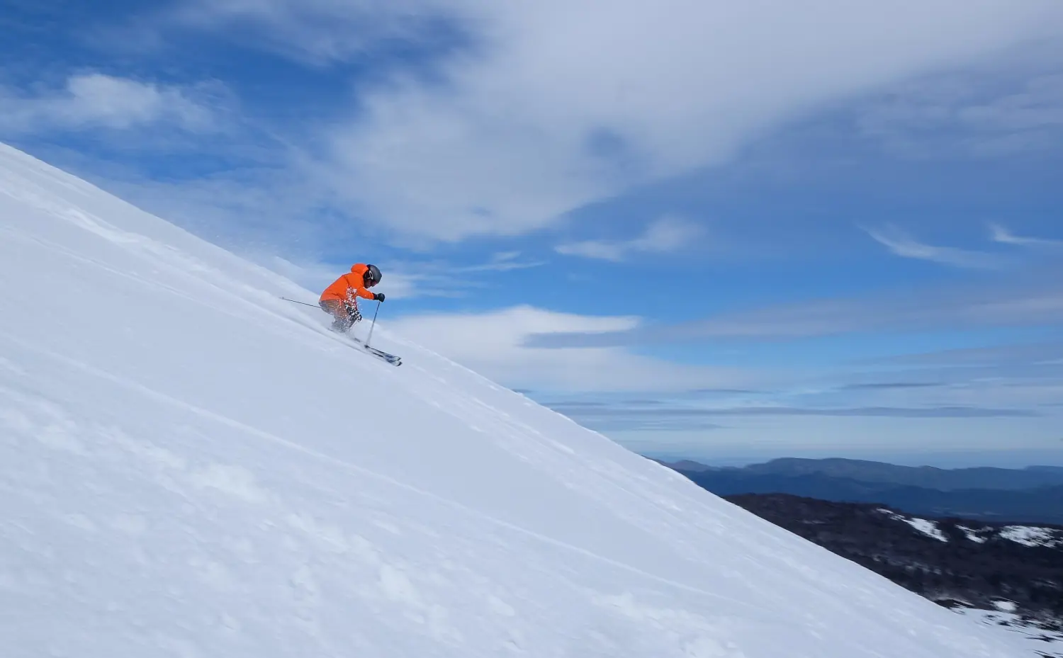 Chile-3 skier descending the slopes in Chile