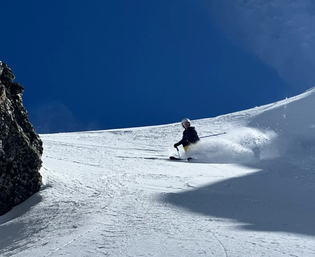 skier on slopes of Peisey Vallandry