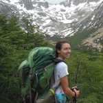 Emily hiking in the mountains