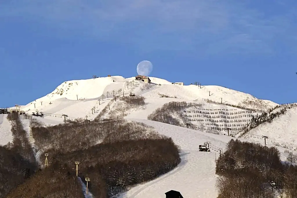 Hakuba-Japan-1-a Moon rising over Hakuba Ski Resort
