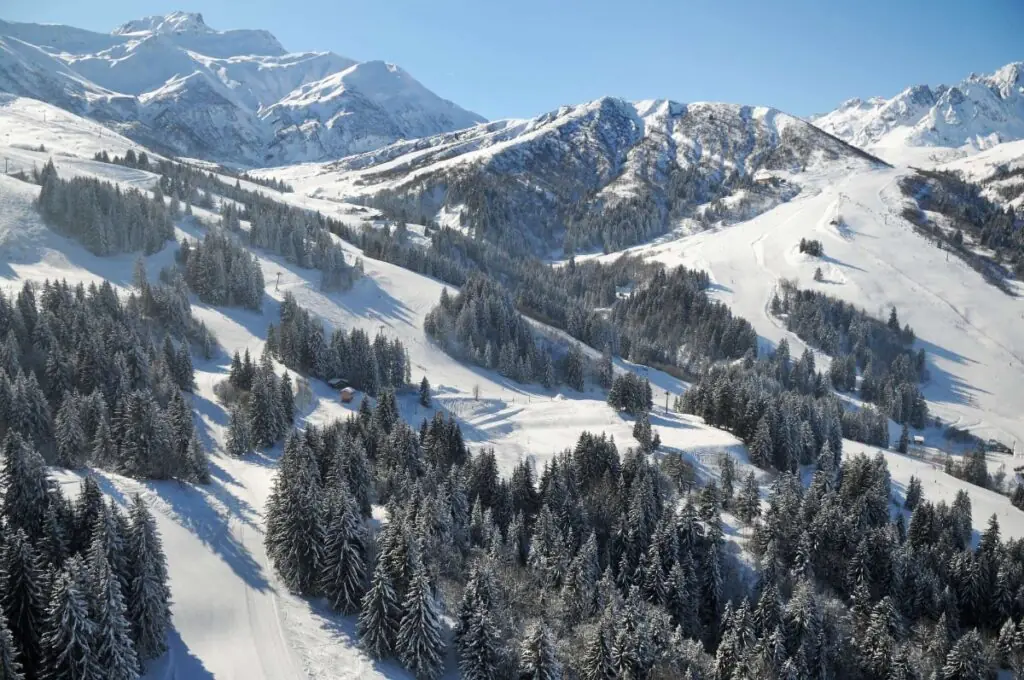 view of some of the ski runs at Valmorel