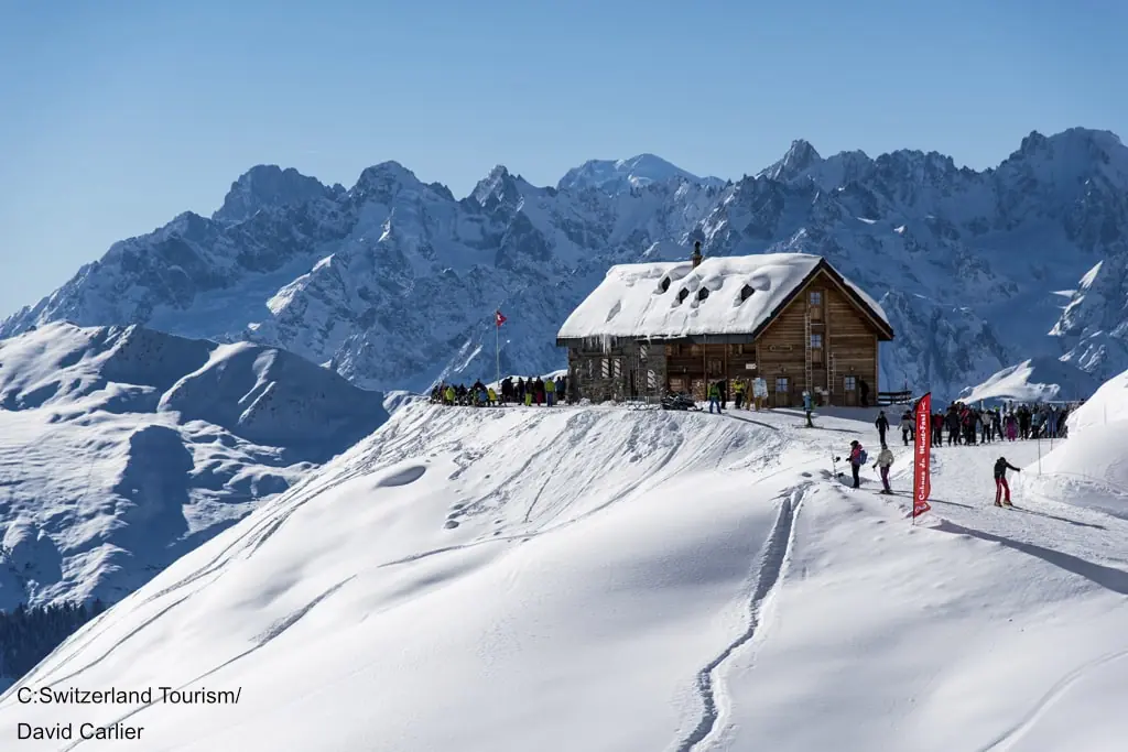 hut atop Verbier Ski Resort