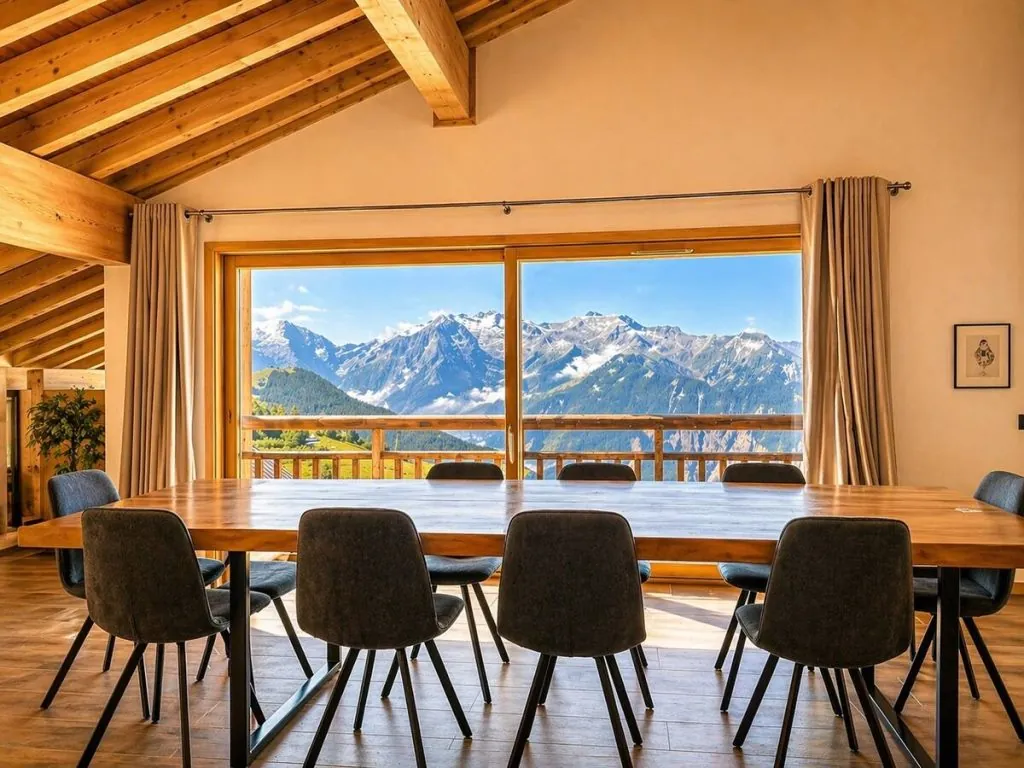 mountain view from chalet in Alpe D'Huez