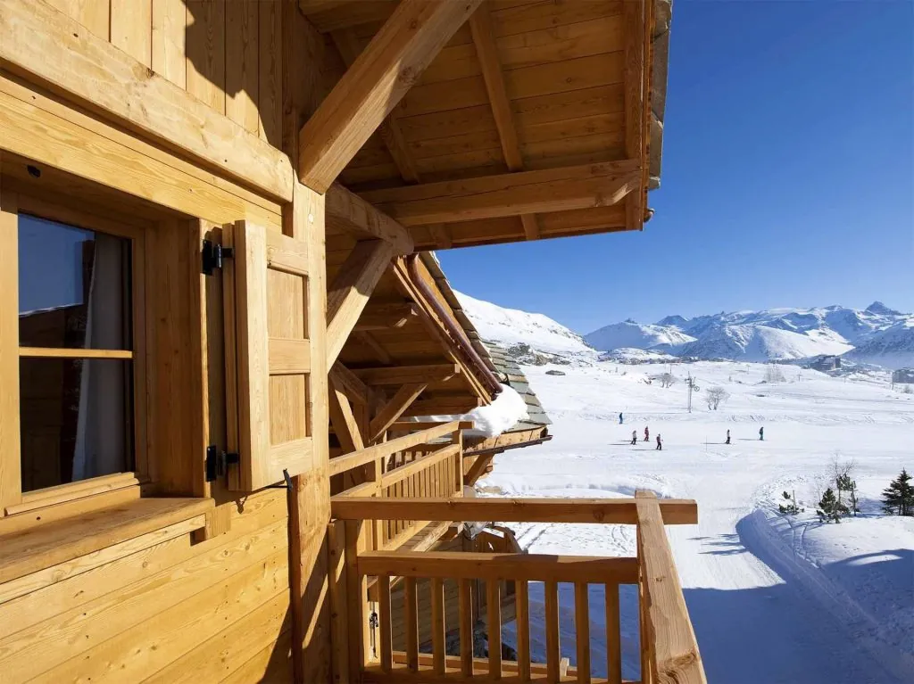 view from balcony of chalet in Alpe D'Huez