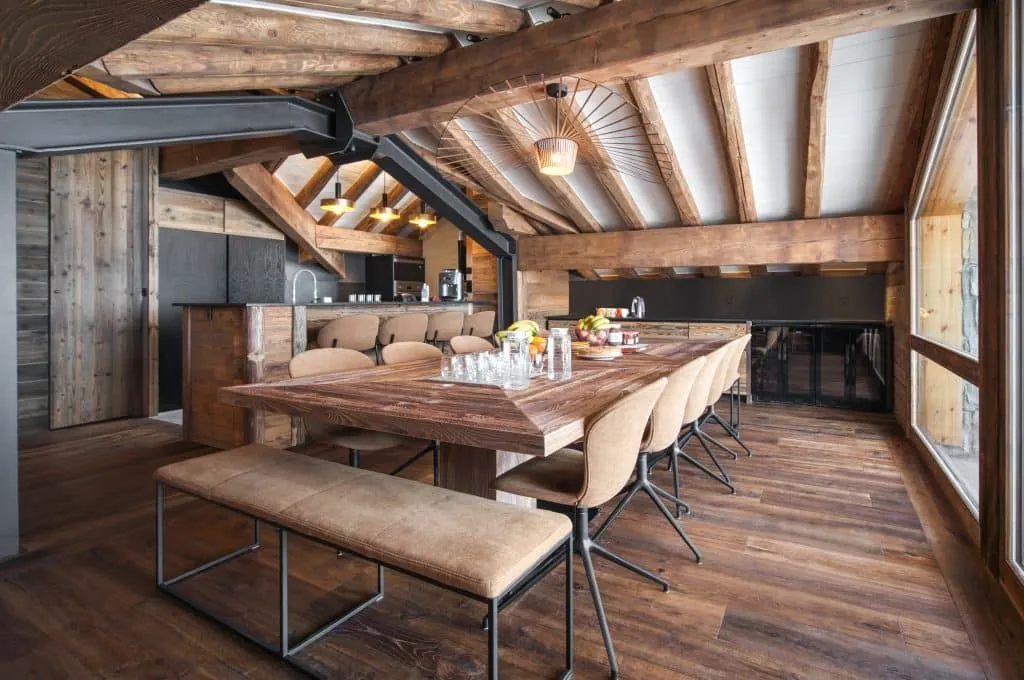main living space of chalet in Courchevel