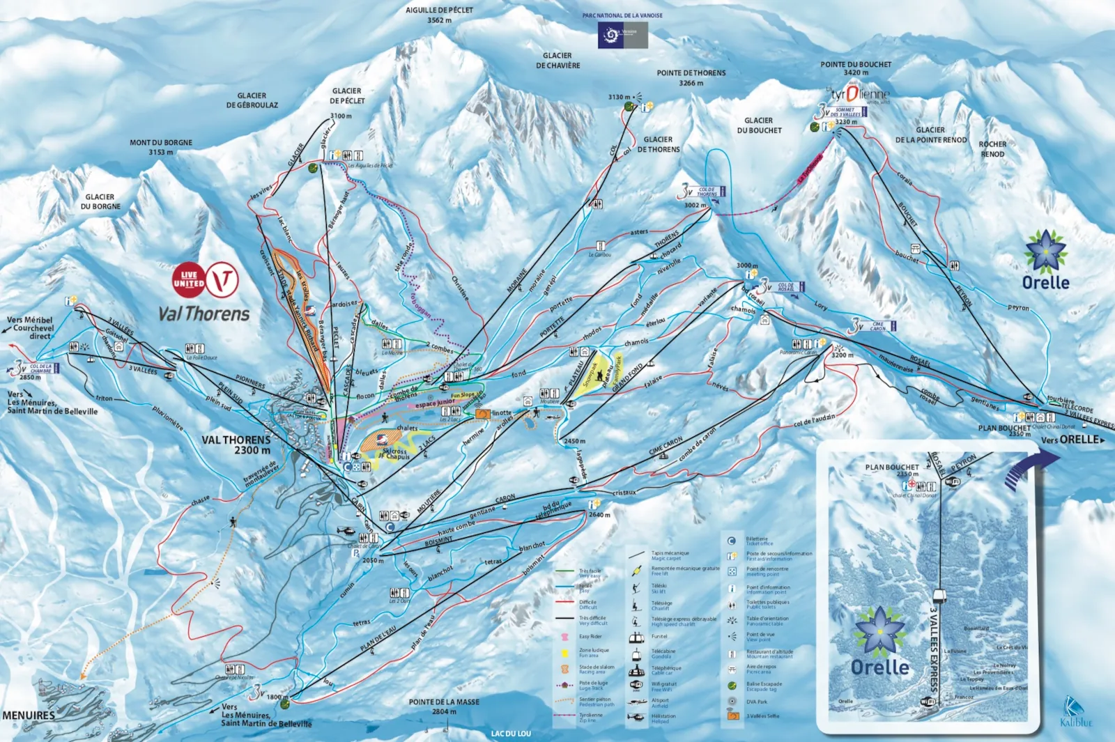 map of Val Thorens ski resort