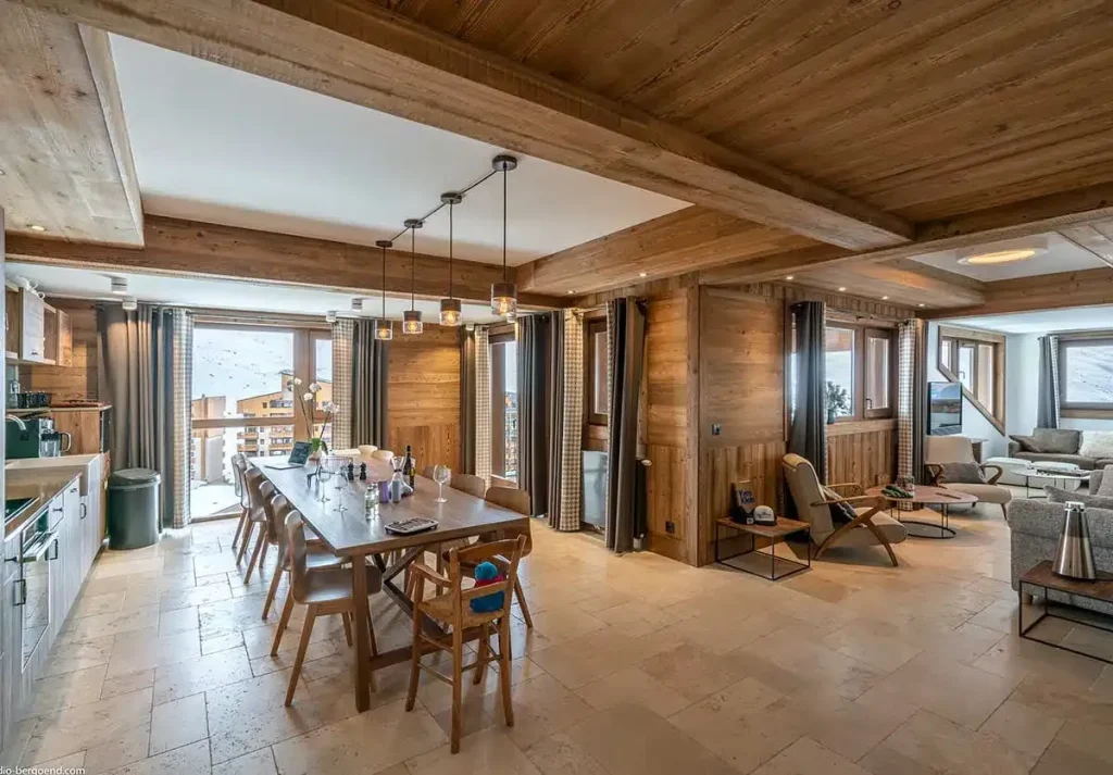 living area of chalet in Val Thorens, France